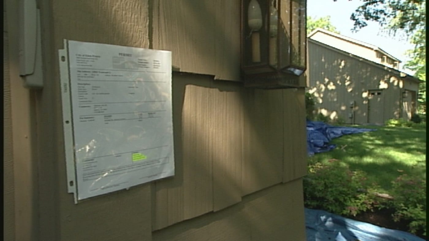 permit notice for roof installation project