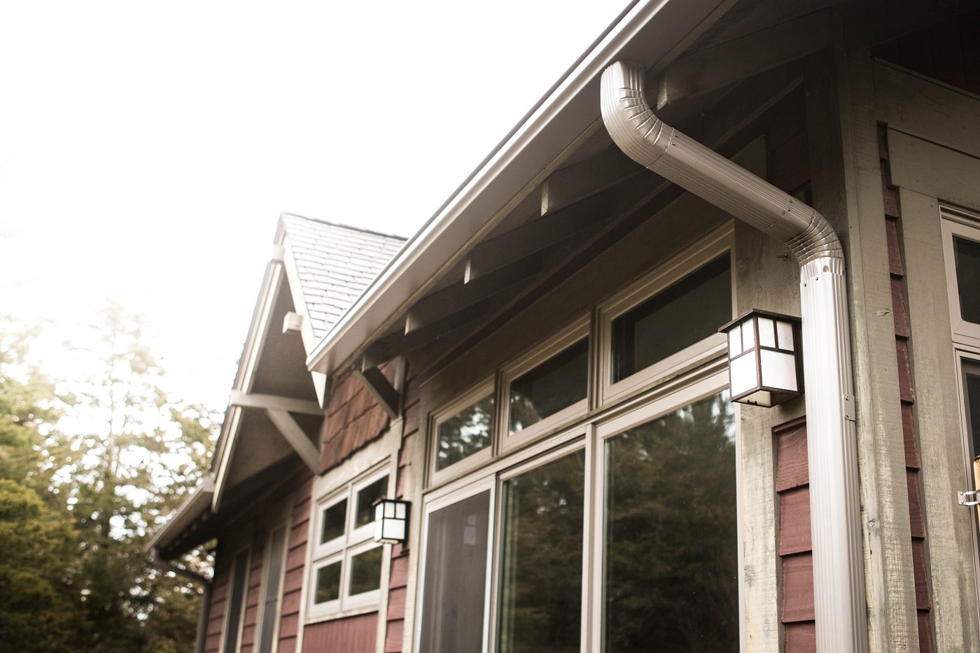 Gutters installed on a home.