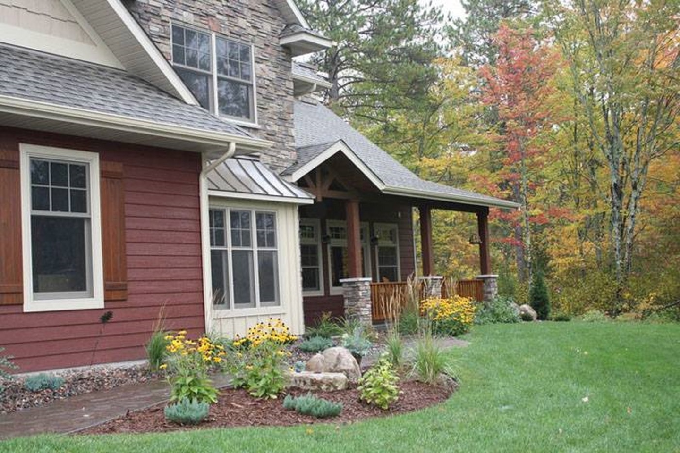 home with a beautifully landscaped yard