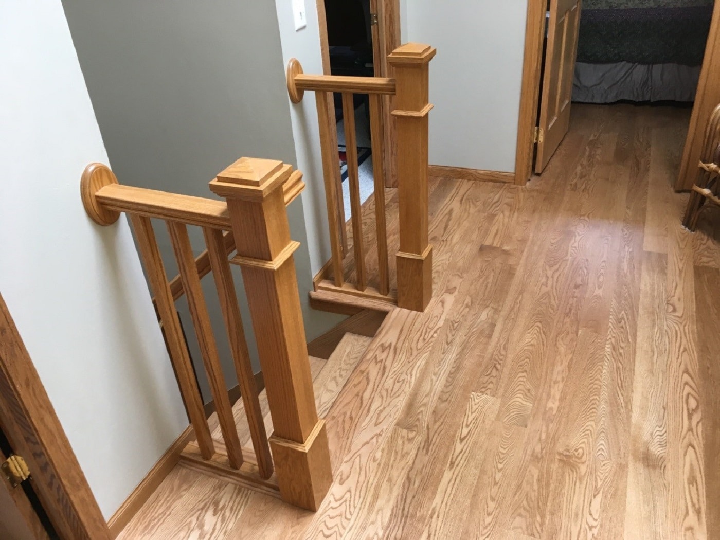 renovated upstairs hallway in Bloomington home