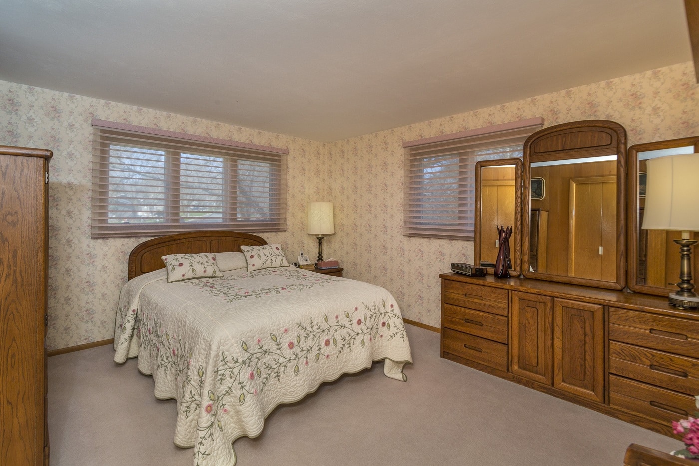 outdated bedroom needing update