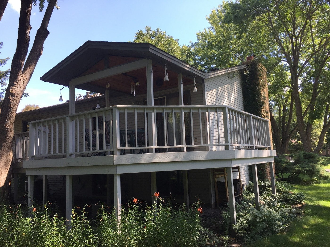 wood deck installed on Twin Cities home