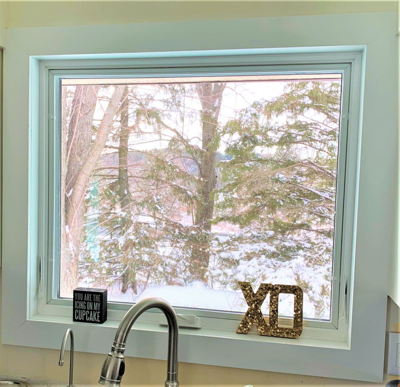 seasonguard awning window installed in kitche