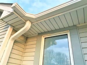 White gutter guards on a home.