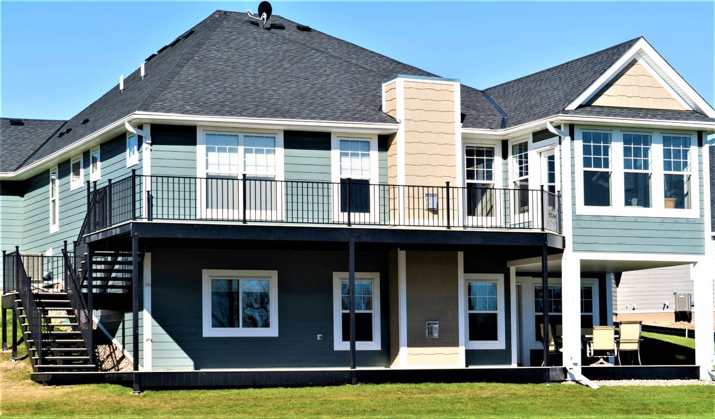 Azek Timbertech with steel frame and railing