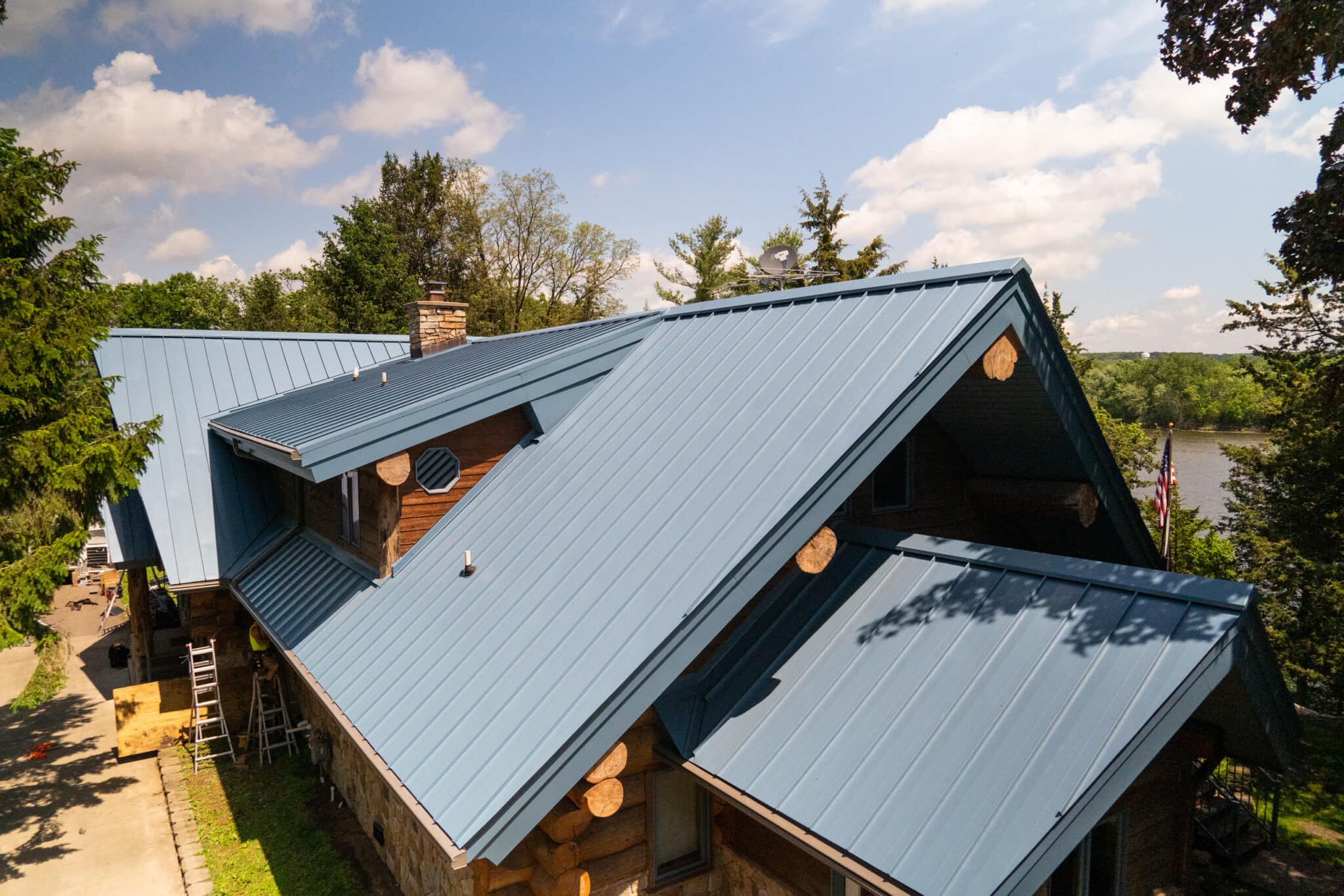 Metal roofing installed on cabin in Twin Cities