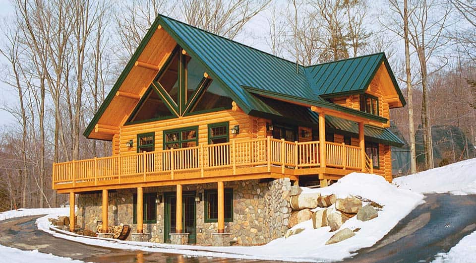 Picture of a house with new metal roofing installed.
